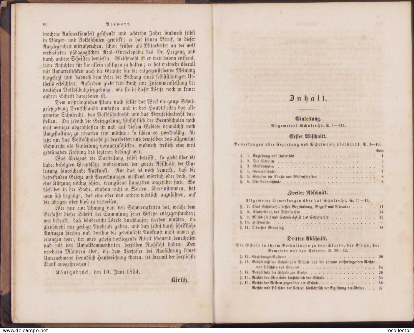 Das Deutsche Volksschulrecht 1854 Volume I By Karl Kirsch, Leipzig C338 - Alte Bücher