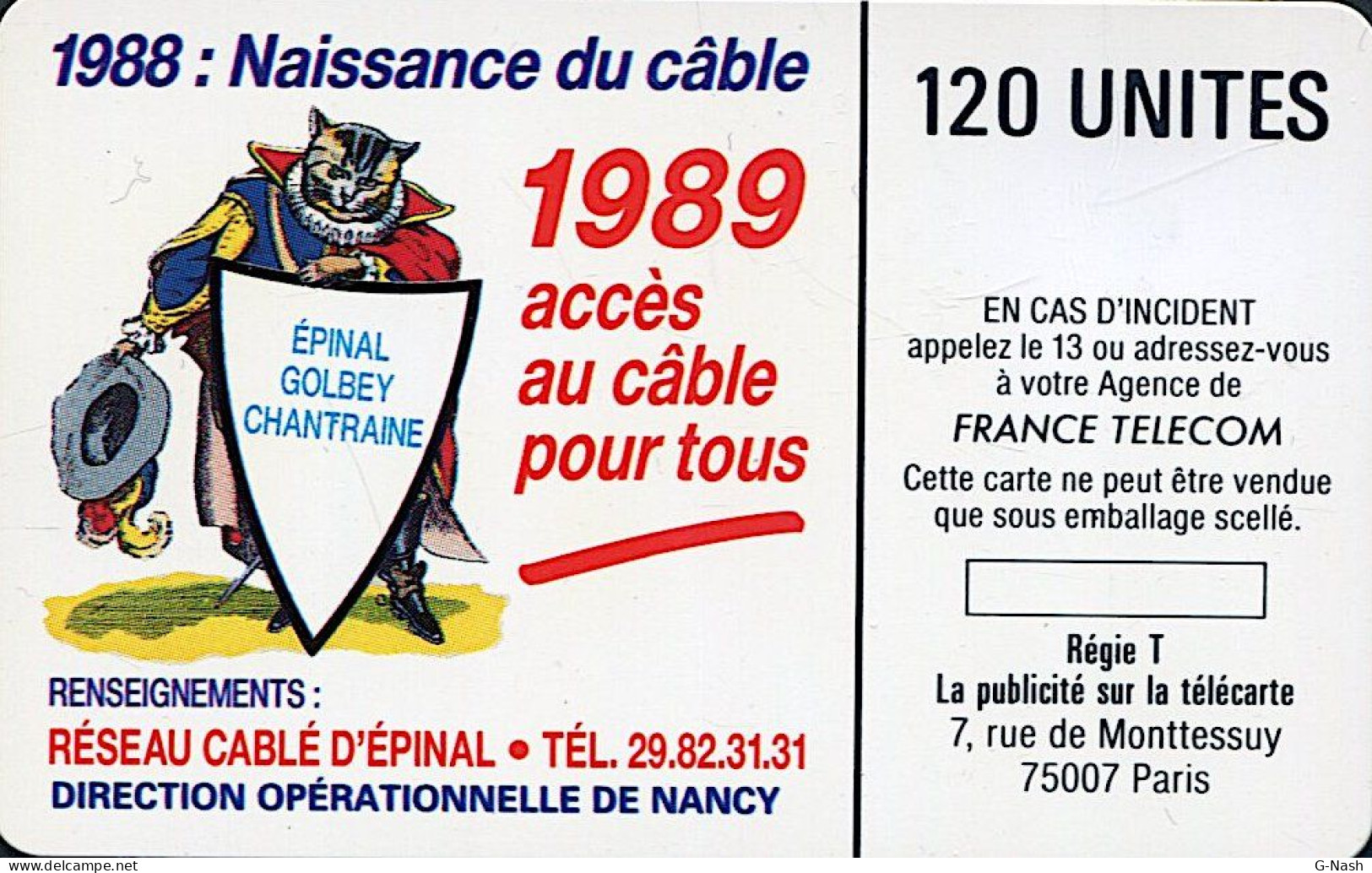 F68 - Télécarte Réseau Câblé Epinal 120u - 1989