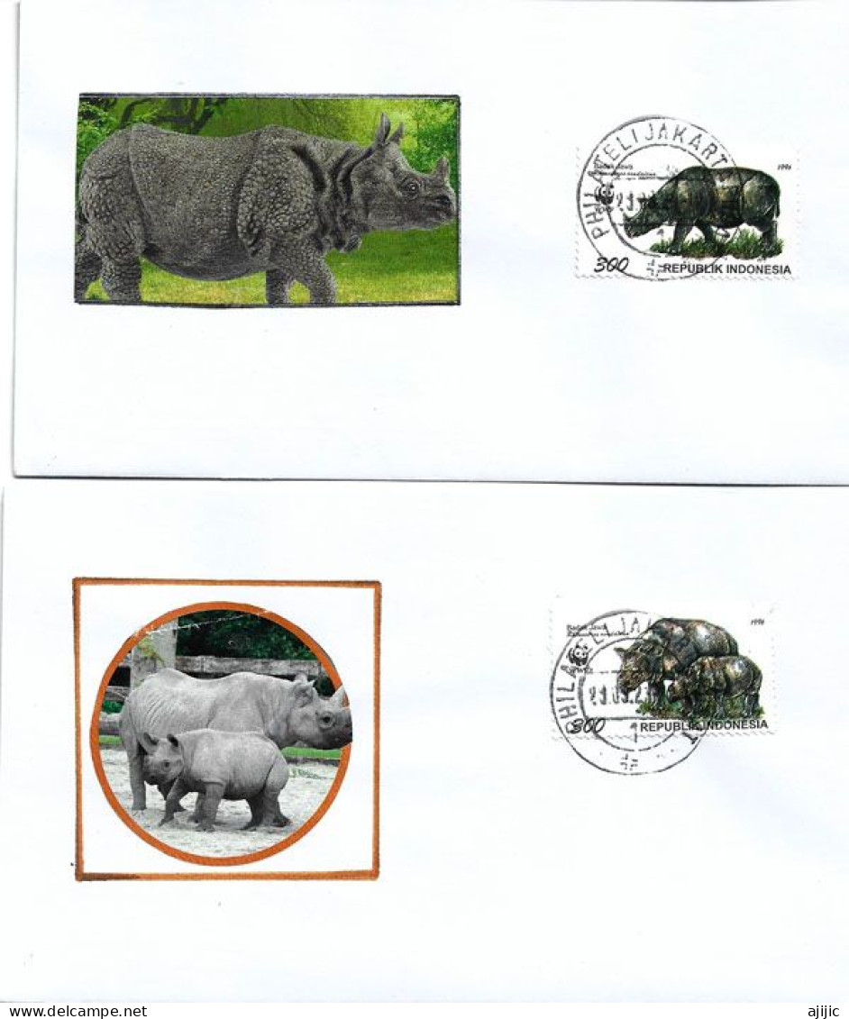 Le Rhinocéros De Java.  Deux Lettres (Jakarta) - Neushoorn