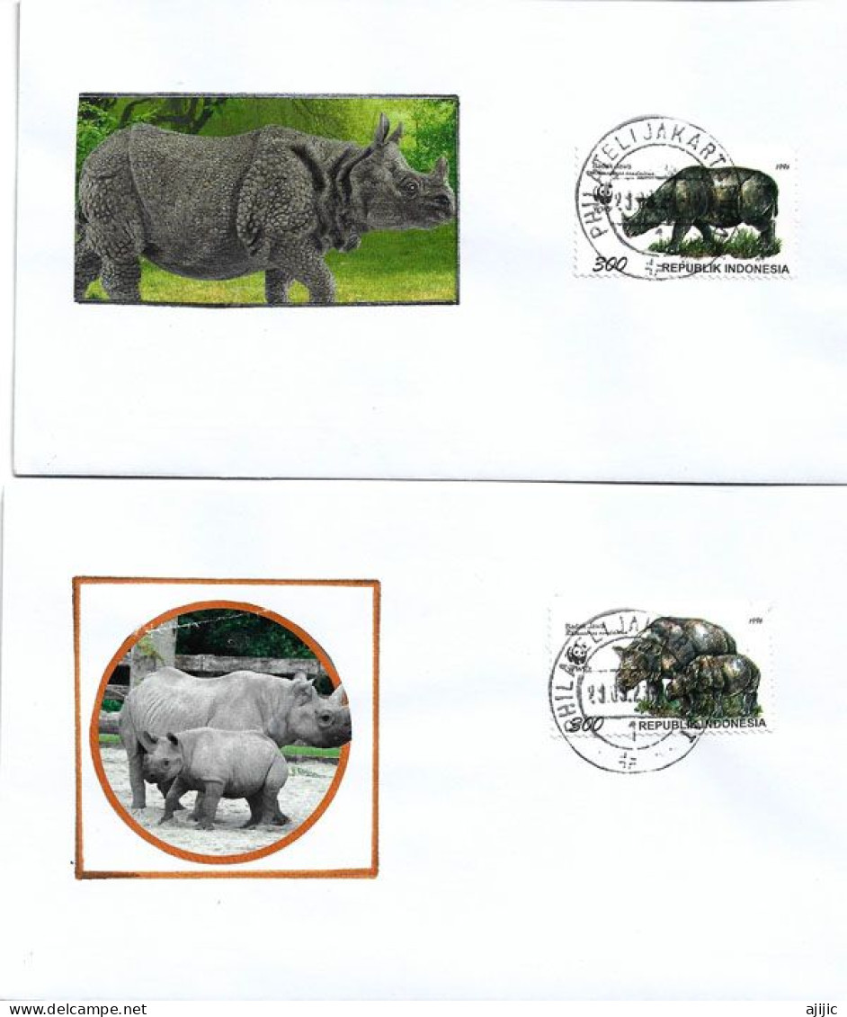 Le Rhinocéros De Java.  Deux Lettres (Jakarta) - Rinocerontes