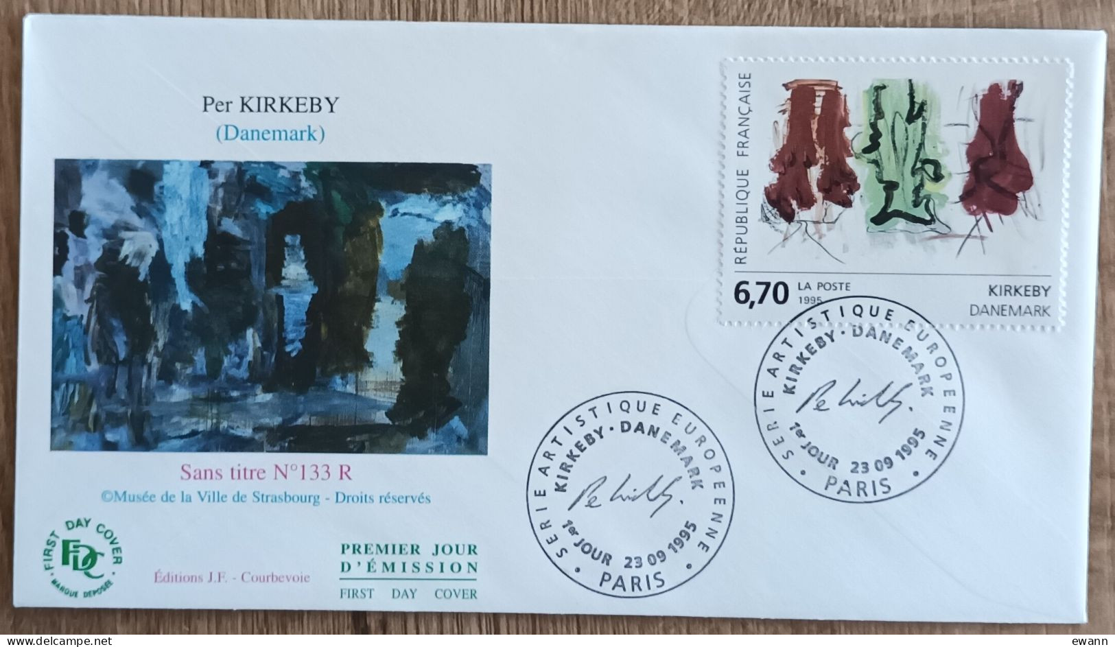 FDC 1995 - YT N°2969 - KIRKEBI / DANEMARK - PARIS - 1990-1999