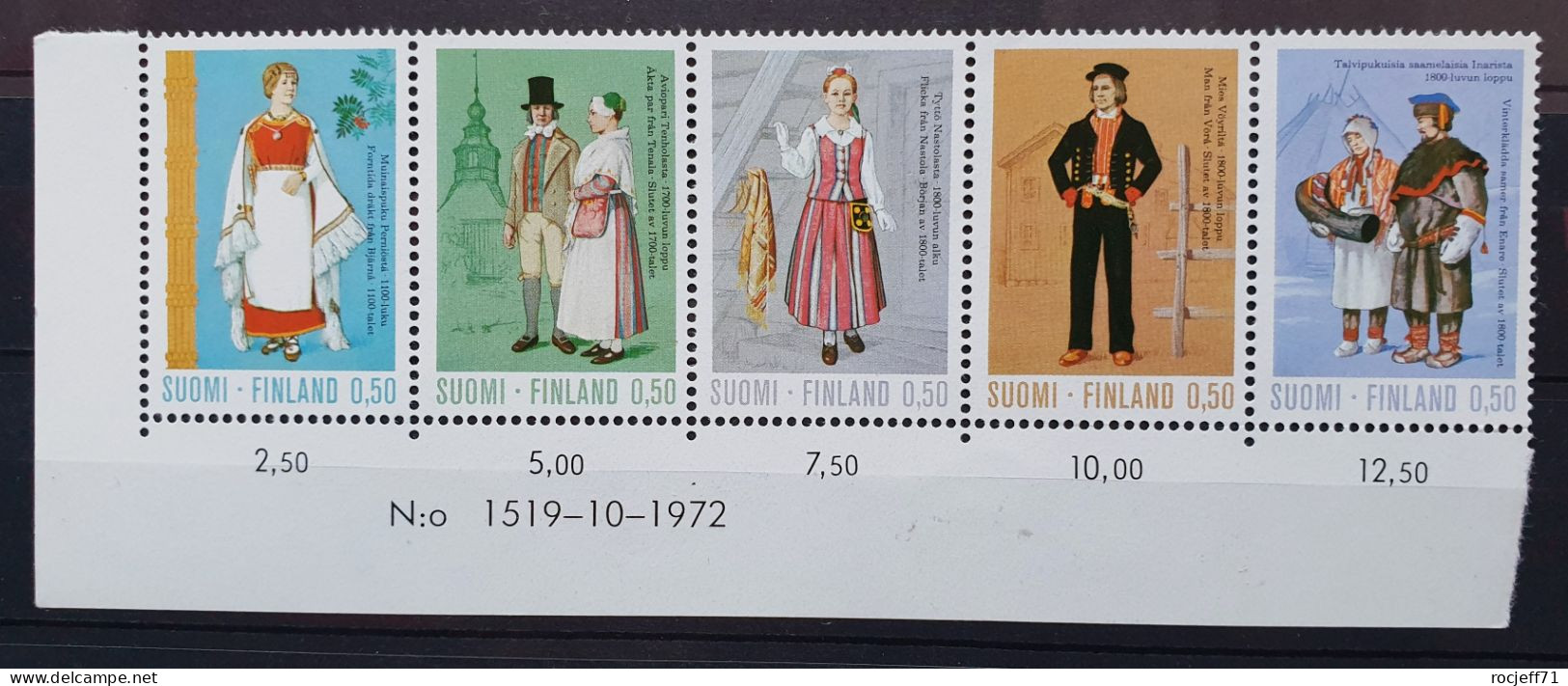 03 - 24 - Suomi - Finlande - Bande De 5 Timbres ** - MNH -  Costumes - Unused Stamps