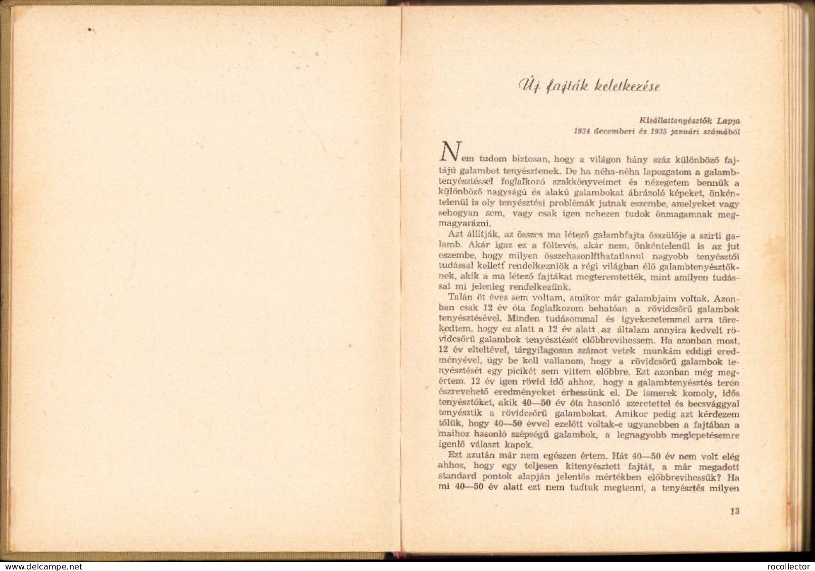 A Galambtenyésztésről, Cikkgyűtemény (1928-1960), Bangó Ferenc, 1964 C4365N - Livres Anciens