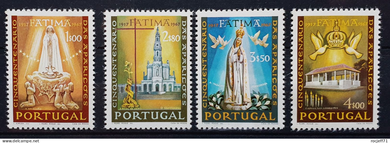 03 - 24 - Portugal - Série 4 Timbres Fatima ** - MNH - Neufs
