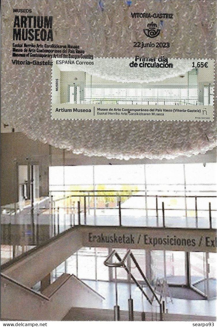 SPAIN. MAXICARD FIRST DAY. ARTIUM. MUSEUM OF CONTEMPORARY ART OF THE BASQUE COUNTRY. VITORIA. 2023 - Cartes Maximum