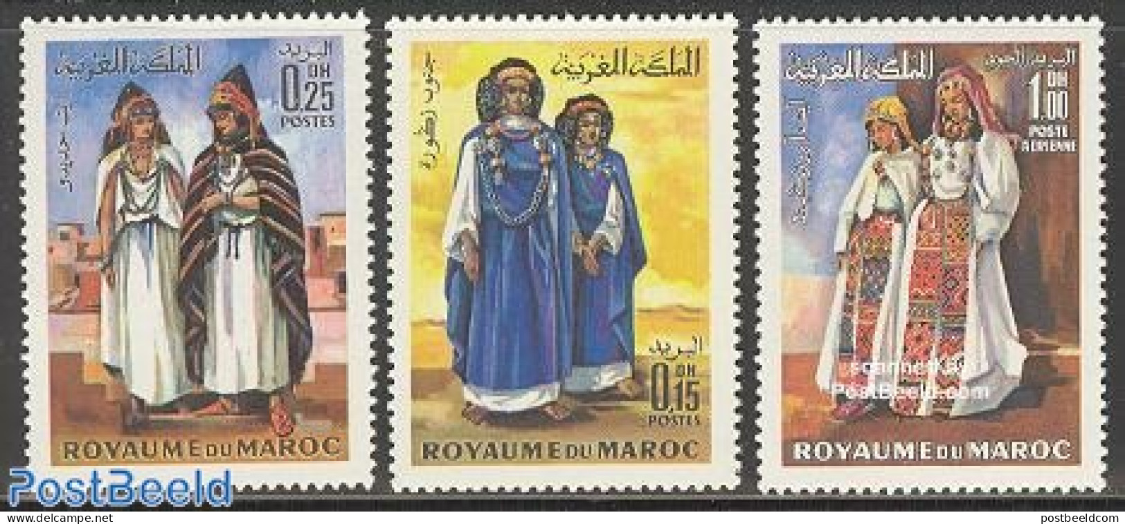 Morocco 1969 Costumes 3v, Mint NH, Various - Costumes - Costumes