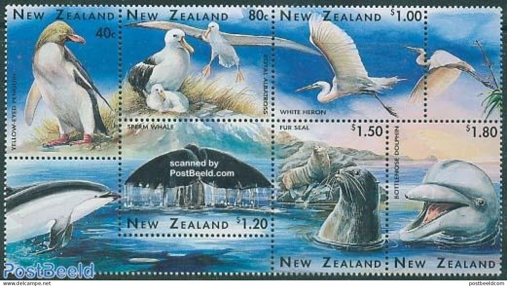 New Zealand 1996 Wildlife Sheetlet, Mint NH, Nature - Animals (others & Mixed) - Birds - Penguins - Sea Mammals - Unused Stamps