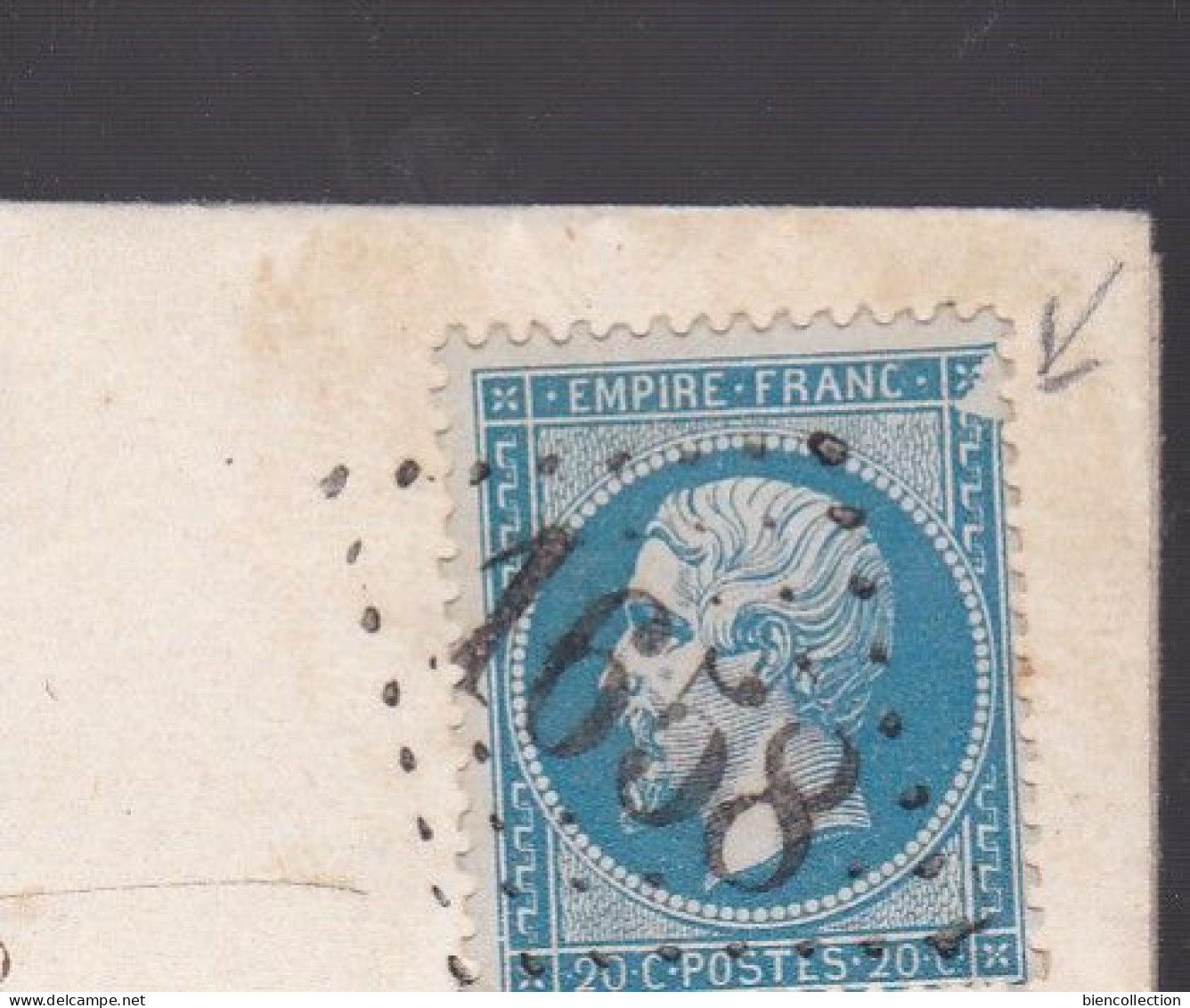 France No 22 Louis Napoléon Ob Gisors (Eure) , Avec Variété Cadre Superieur Droit - 1862 Napoléon III