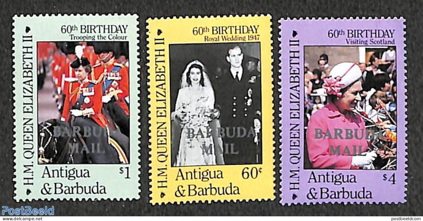 Barbuda 1986 Elizabeth II 60th Birthday 3v, Mint NH, History - Kings & Queens (Royalty) - Familles Royales