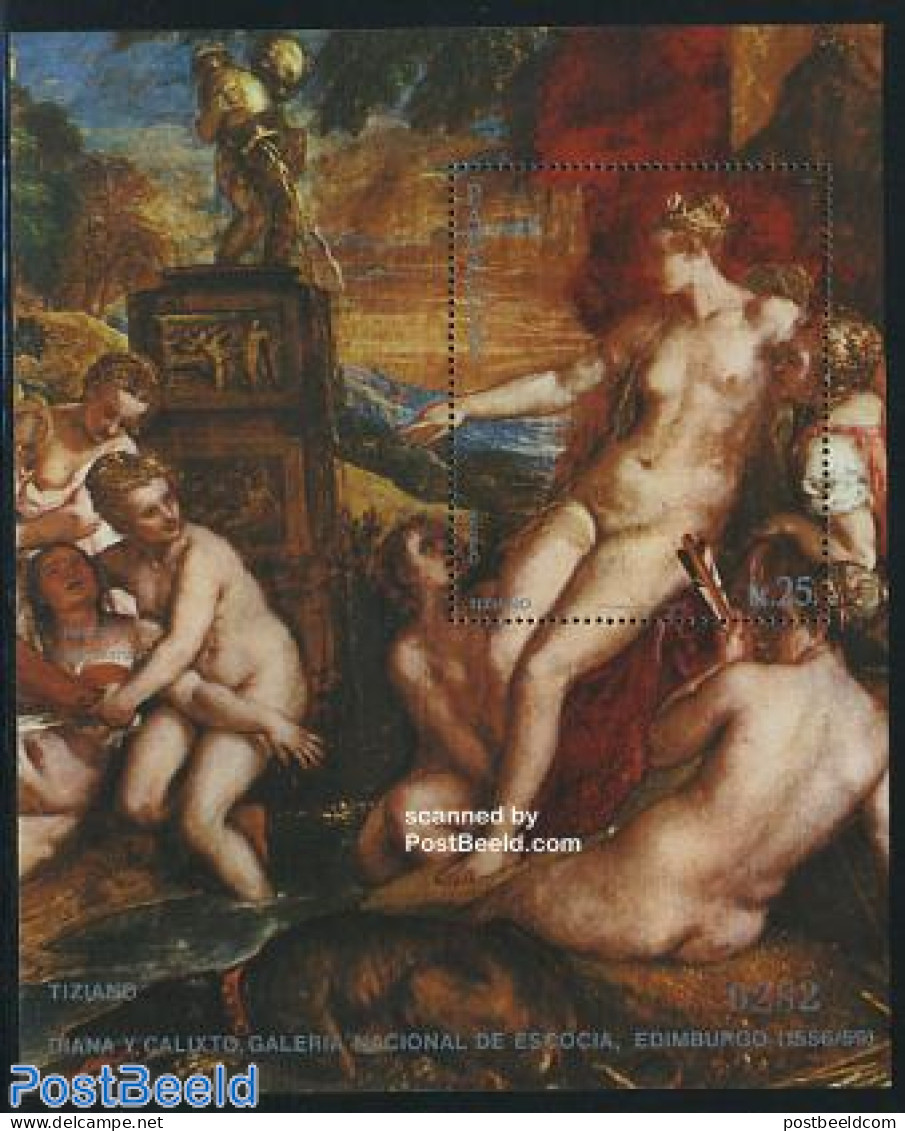Paraguay 1986 Titian Painting S/s, Mint NH, Art - Nude Paintings - Paintings - Paraguay