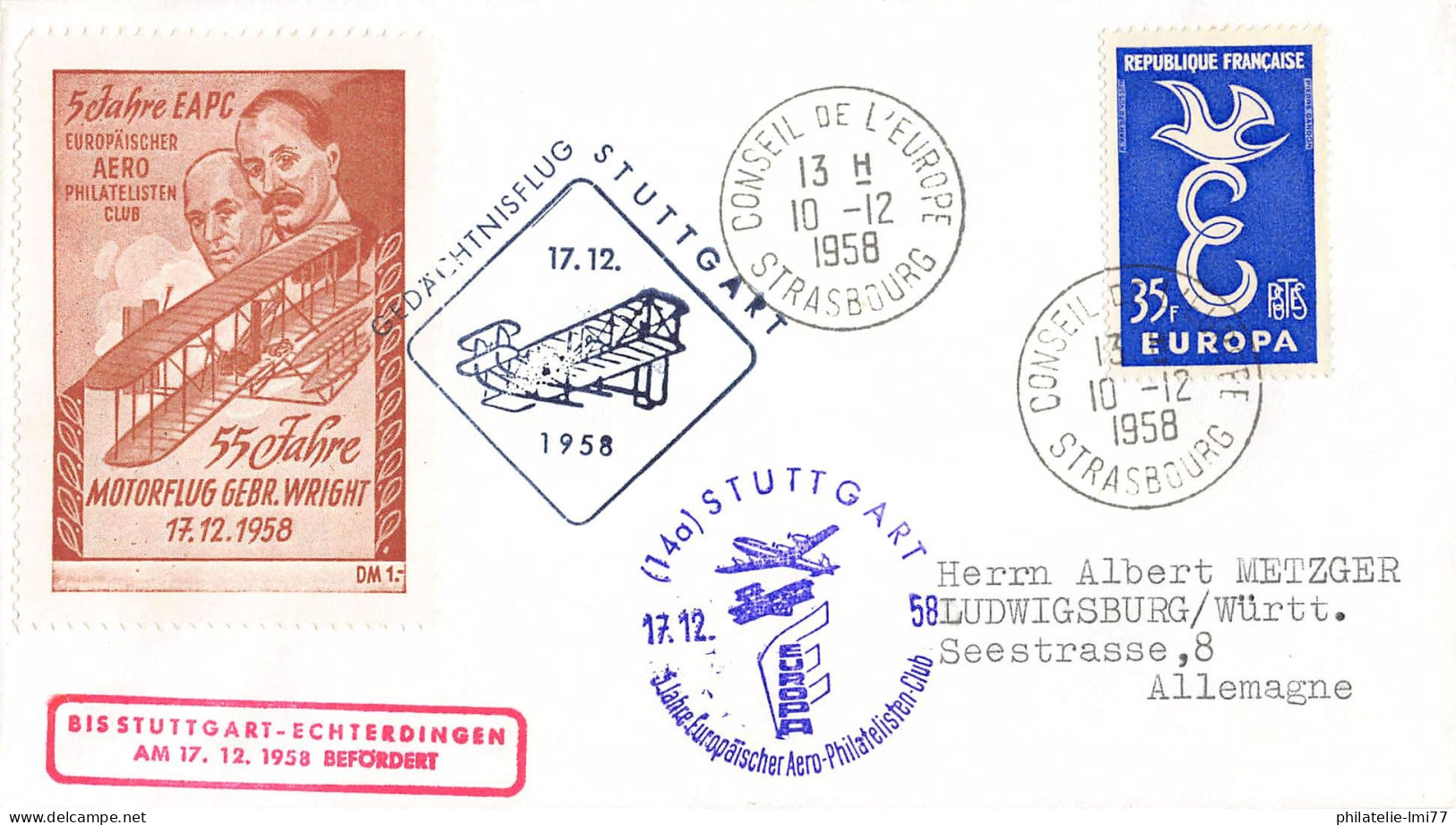 AE-3/4 - 1ère Liaison Elchingen-Stuttgart-Freudenstadt Et Elchingen-Stuttgart Du 17.12.1958 - Otros - Europa