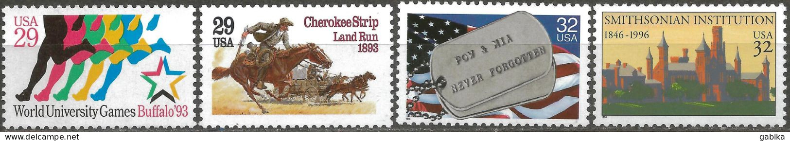 USA 1993 1995 1996, Scott 1748 2754 2966 3059, MNH, Sport, Horse, War, Architecture - Unused Stamps
