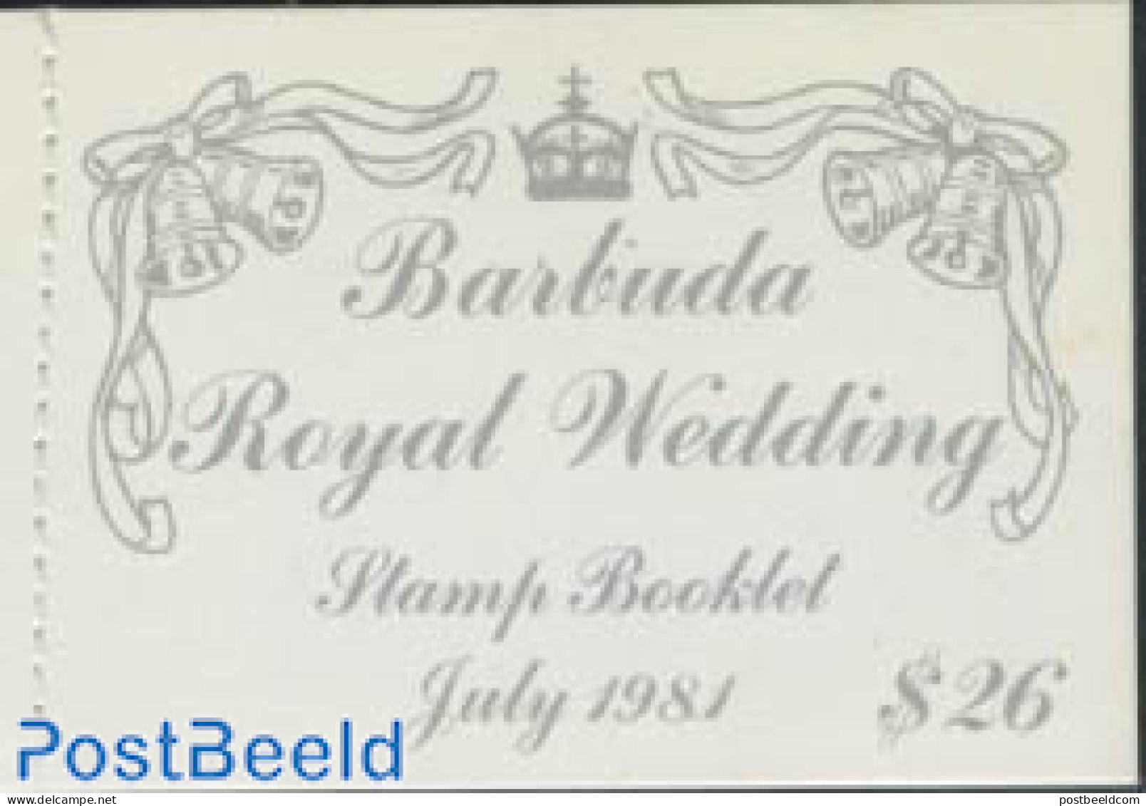 Barbuda 1981 Royal Wedding Booklet, Mint NH, History - Charles & Diana - Kings & Queens (Royalty) - Stamp Booklets - Familles Royales