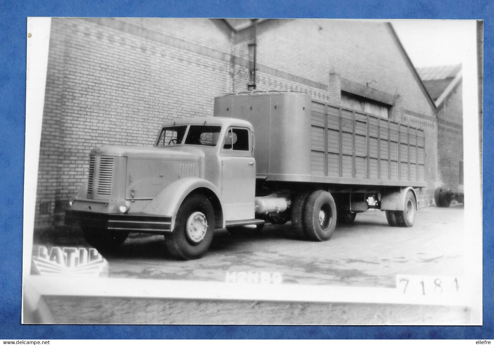 Photo ( Repro ) Ancien Camion Poids Lourds LATIL Remorque à Latte - Lieu à Identifier - - Auto's