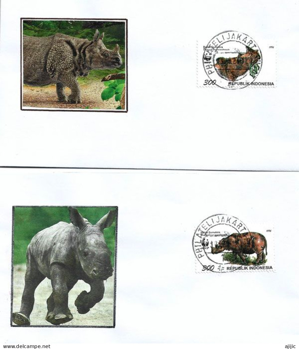 Le Rhinocéros De Sumatra .  Deux Lettres (Jakarta) - Rhinocéros