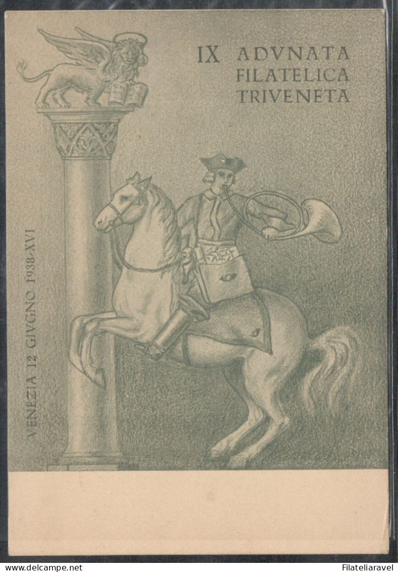 Regno - 1938 - Cartolina " IX Adunata Filatelica Triveneta", Venezia 12 Giugno 1938. - Marcophilie