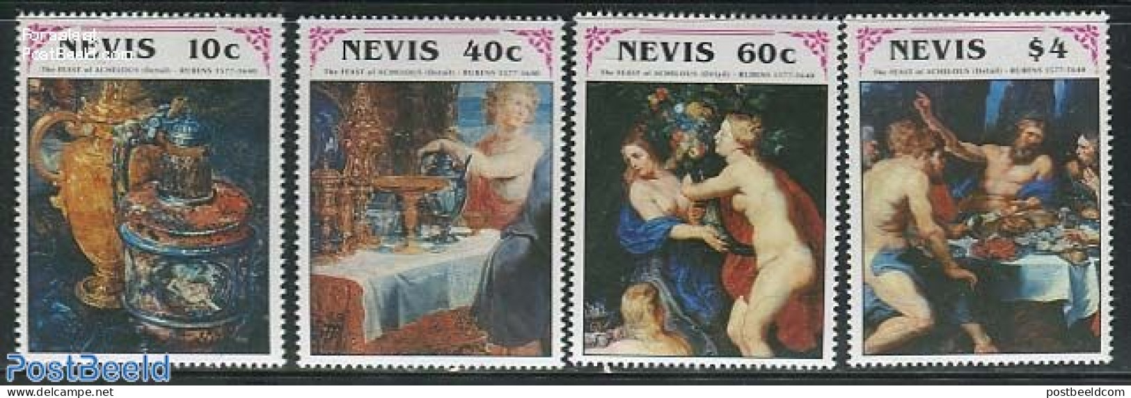 Nevis 1991 P.P. Rubens 4v, Mint NH, Paintings - Rubens - St.Kitts-et-Nevis ( 1983-...)