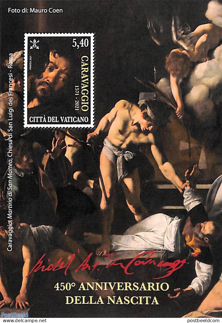 Vatican 2021 Caravaggio 450th Birth Anniv. S/s, Mint NH, Art - Paintings - Ungebraucht