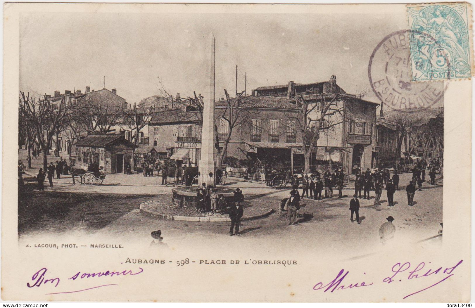 CPA13-AUBAGNE (Précurseur)- Place De L'Obélisque - Aubagne