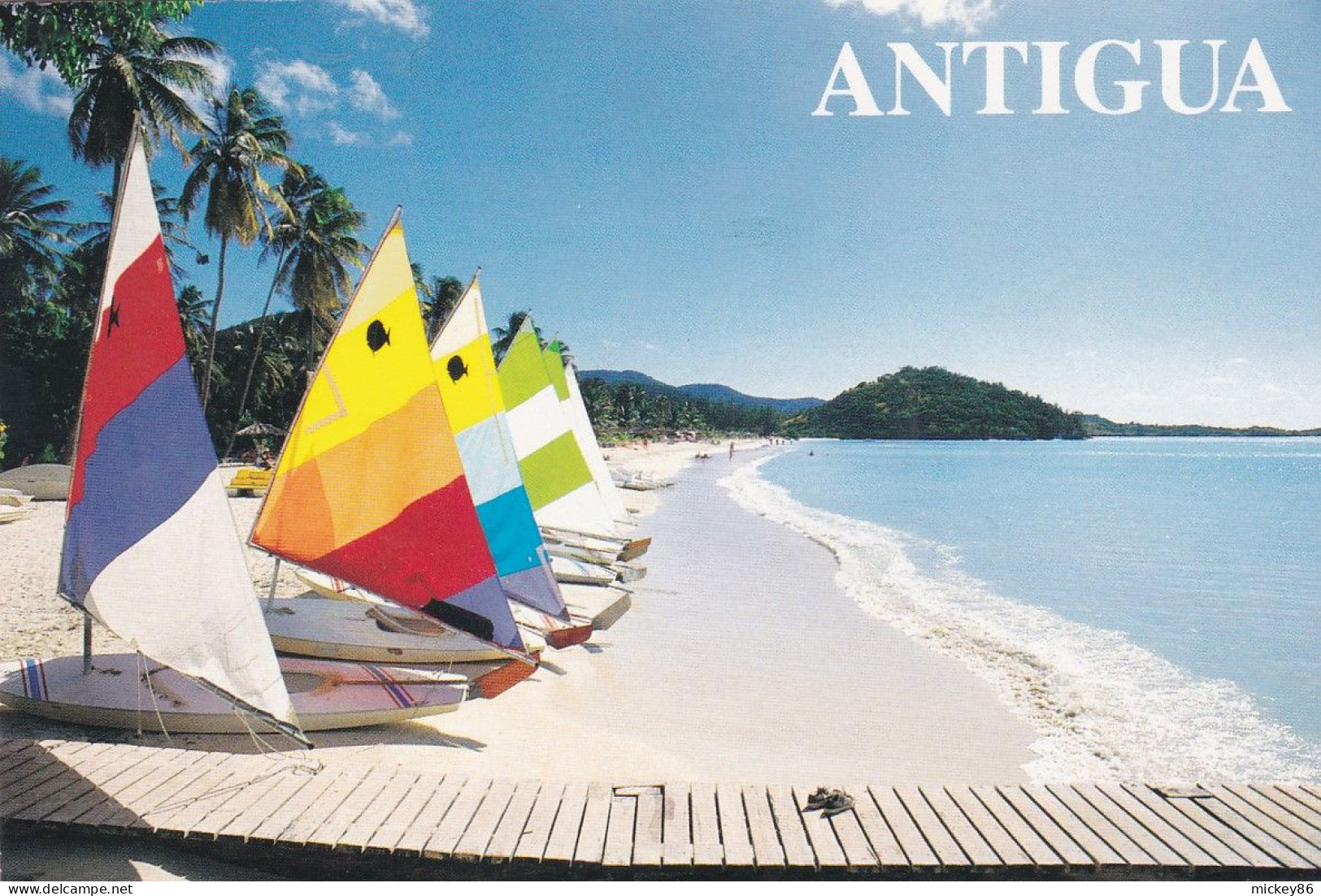 ANTIGUA--1995-- West Indies --Jolly Beach...timbre Oiseau...cachet - Antigua Y Barbuda