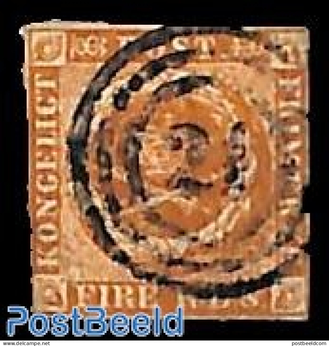 Denmark 1851 FIRE RBS 1v, Used, Used Or CTO - Used Stamps