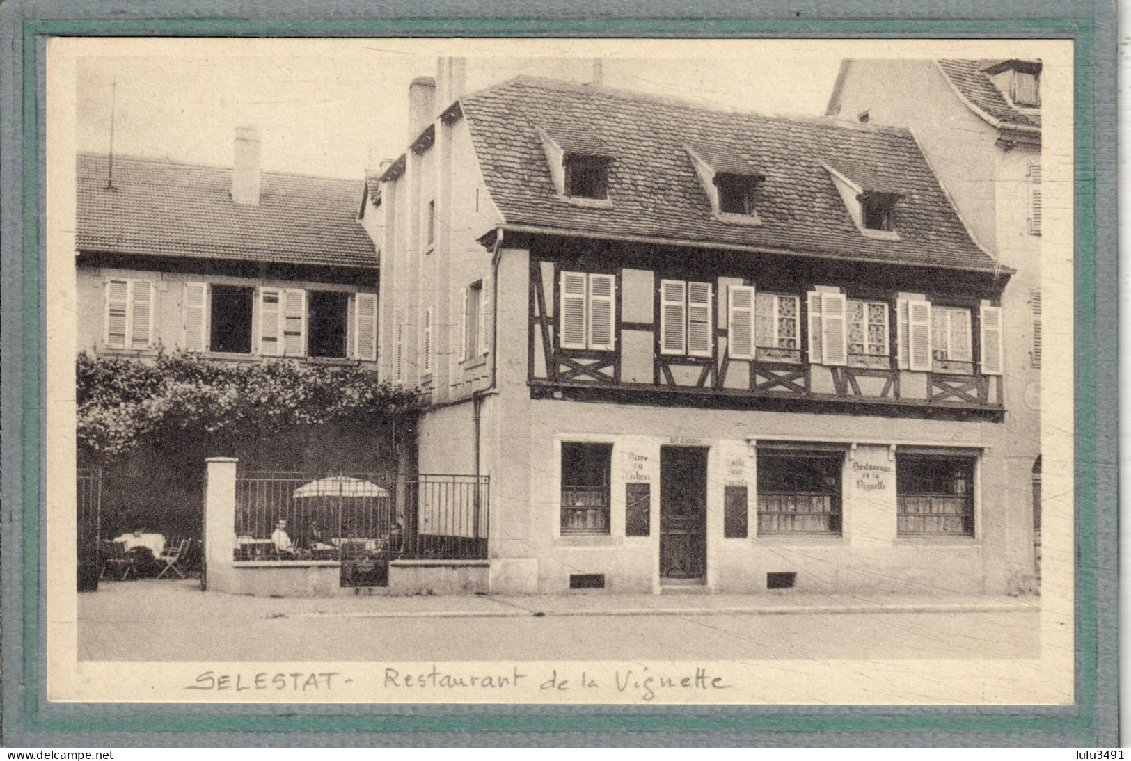 CPA (67) SELESTAT - Aspect Du Restaurant De La Vignette Dans Les Années 30 / 40 - Selestat