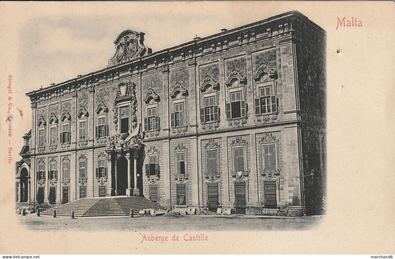 Malte  Auberge De Castille édition Stengel & Co Dresden - Malte