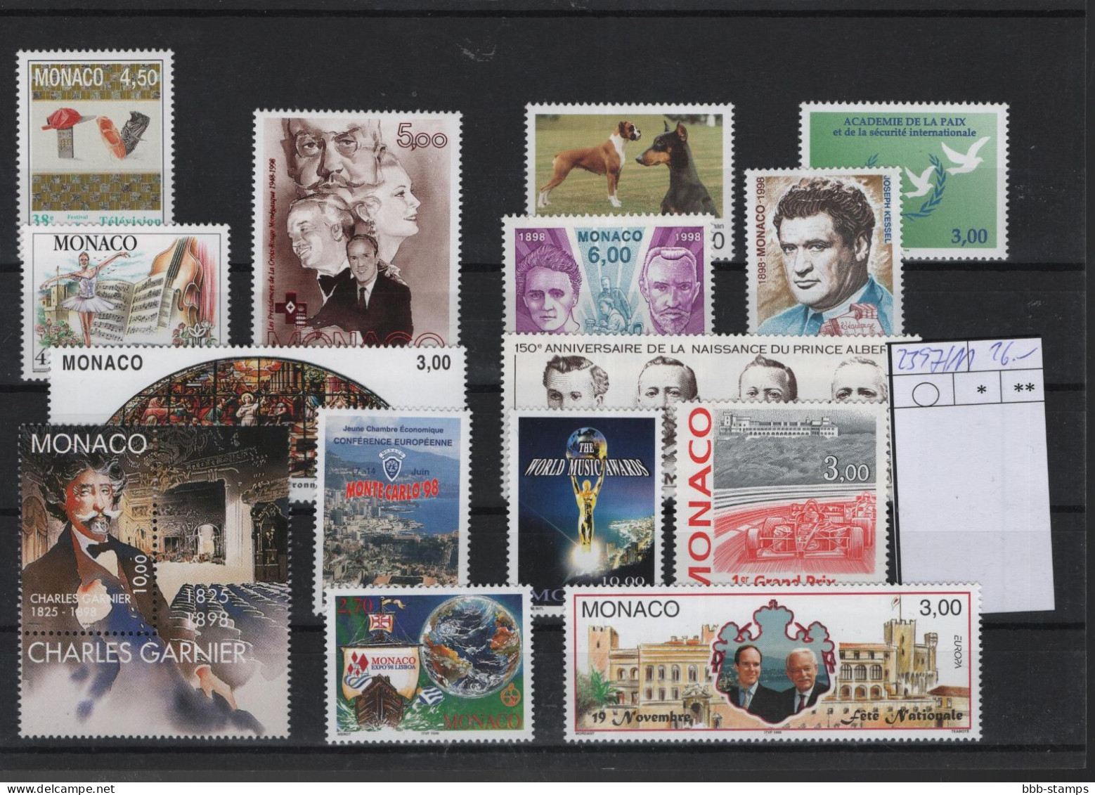 Monaco Michel Cat.No. Mnh/** 2397/2411 - Unused Stamps