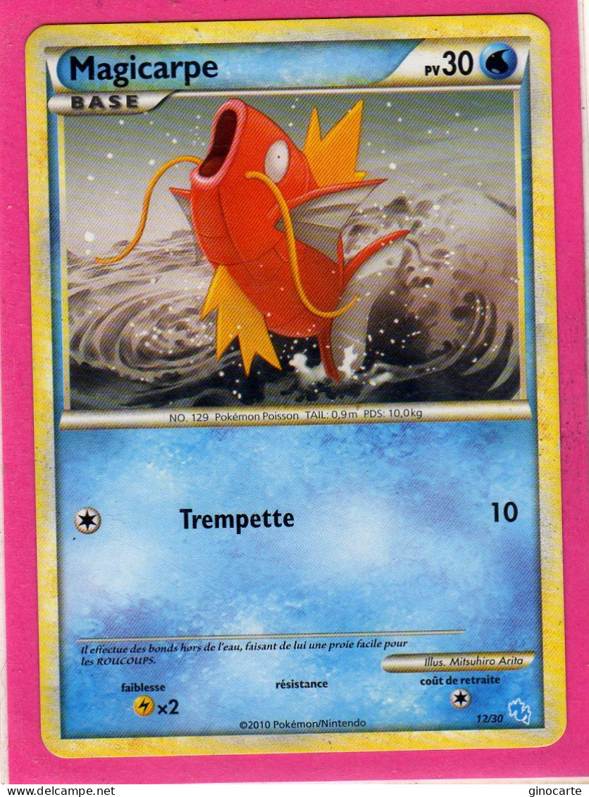 Carte Pokemon Francaise 2010 Heart Gold Trainer Kits 12/30 Magicarpe 30pv Neuve - Trainer Kits