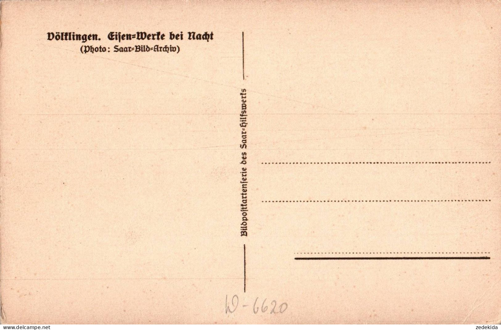 E5856 - Völklingen - Eisenwerke Bei Nacht - Saar Hilfswerk WHW - Saarbruecken