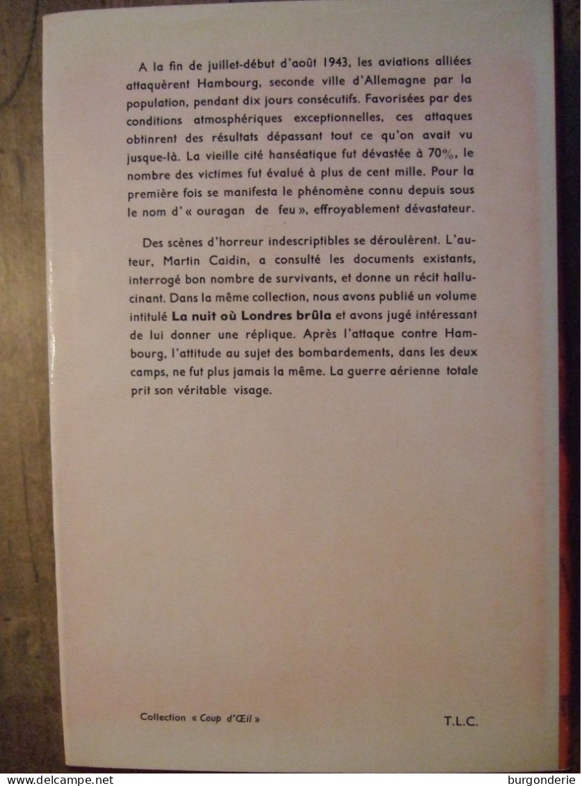 LA NUIT OU HAMBOURG BRULA  / MARTIN CAIDIN / PRESSES DE LA CITE  / 1964 - Guerre 1939-45