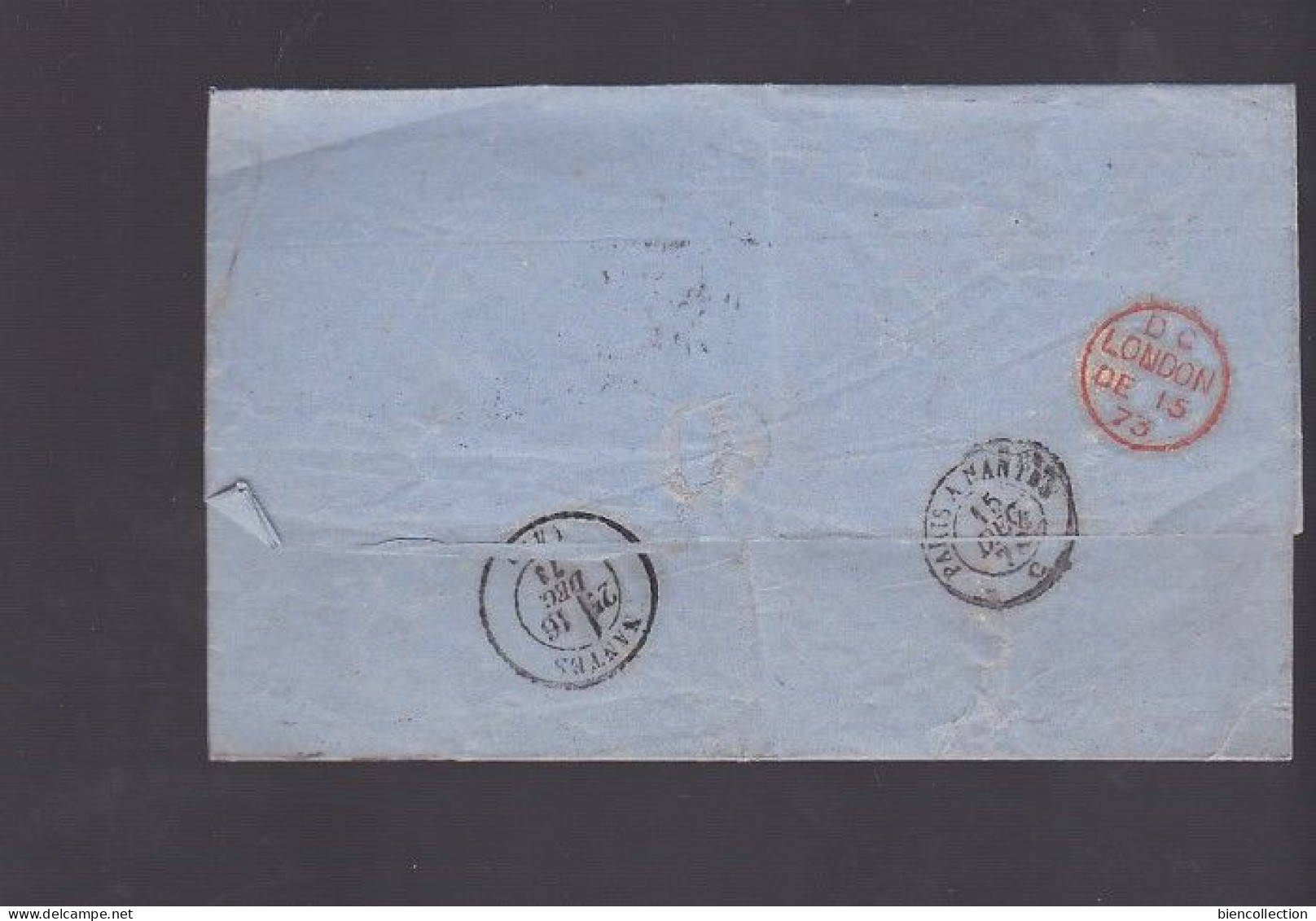 Brésil. Lettre De Bahia Pour Nantes (Loire Atlantique)par Grande Bretagne Et Taxe Tampon + Anglaise 1F60 - Cartas & Documentos