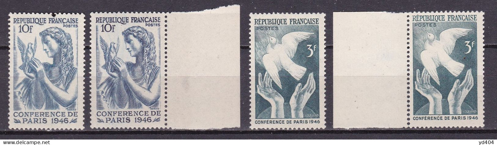 FR7138 - FRANCE – 1946 – PEACE CONFERENCE - Y&T # 761(x2)-762(x2) MNH > 16,20 € - Unused Stamps