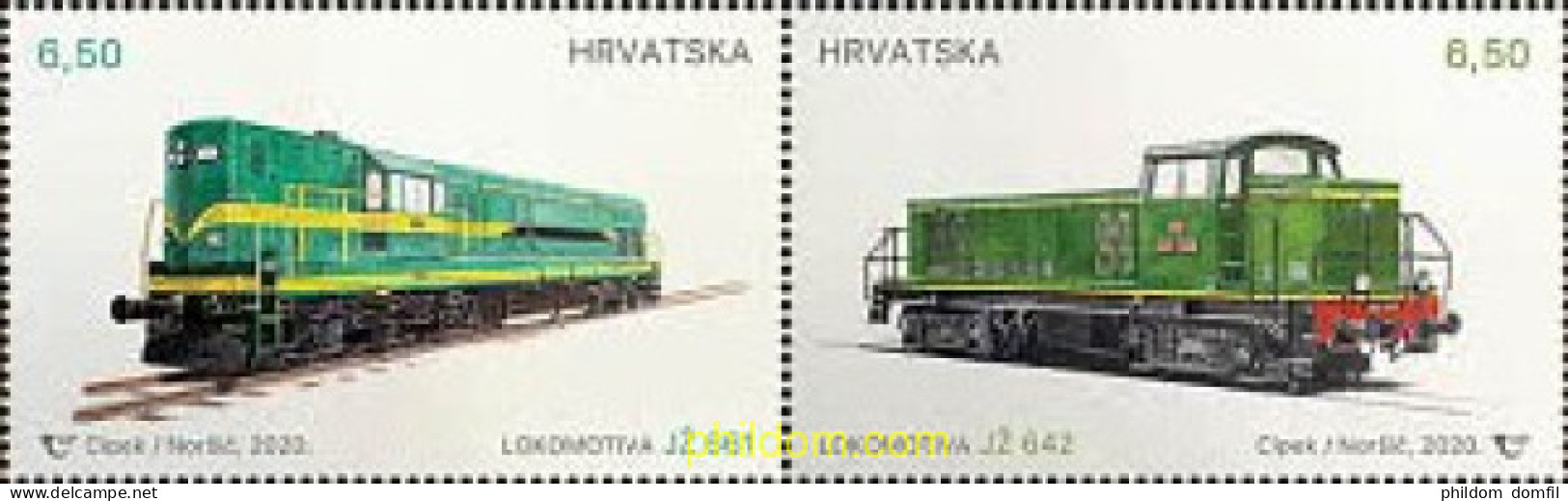 727928 MNH CROACIA 2020 LOCOMOTORAS - Croatie