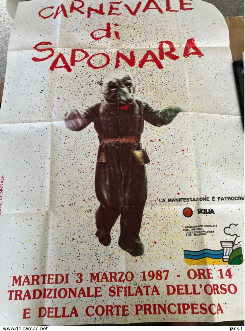 MANIFESTO - CARNEVALE DI SAPONARA (MESSINA) 68x100 - Posters