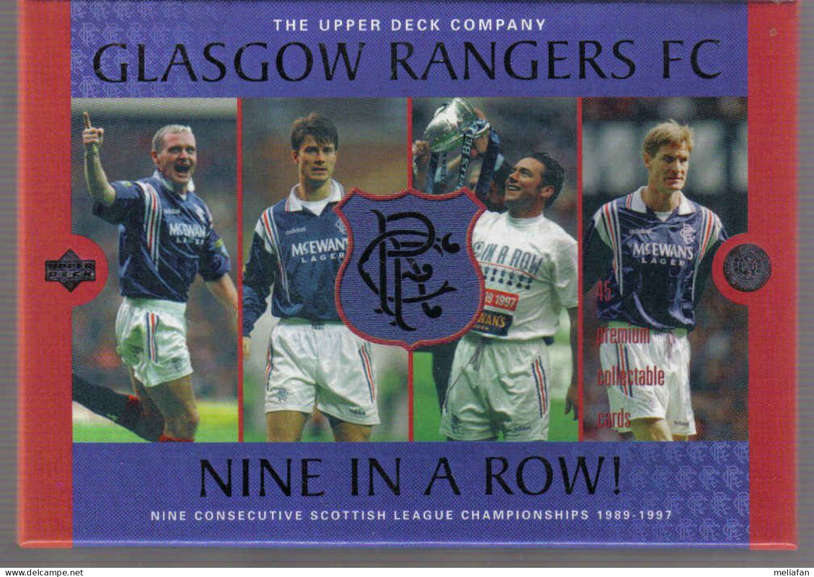 Y615 - GLASGOW RANGERS - BOITE CONTENANT 45 CARTES + 1 CARTE POSTALE EDITION UPPER DECK 1997 - Trading Cards