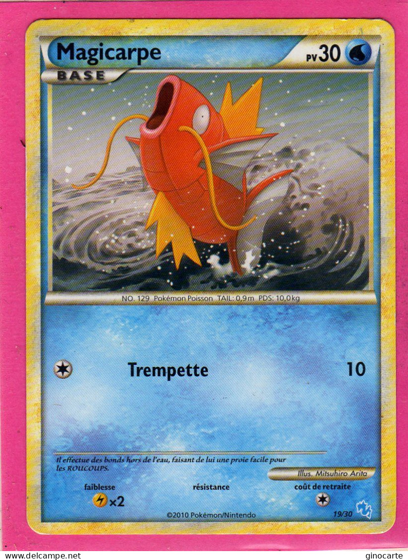 Carte Pokemon Francaise 2010 Heart Gold Trainer Kits 19/30 Magicarpe 30pv Bon Etat - Trainer Kits