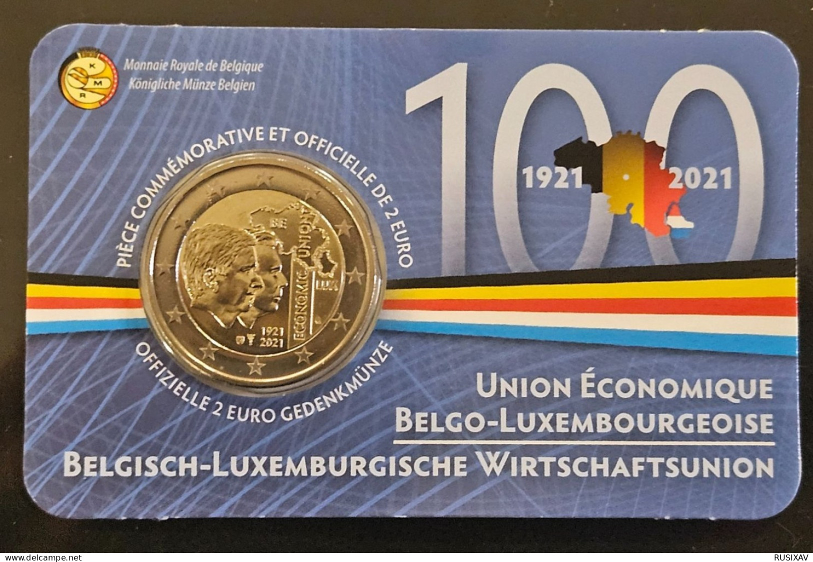 Belgique 2021 Coincard 2 Euros Belgique 2021 Union économique - Version Francaise - Belgium