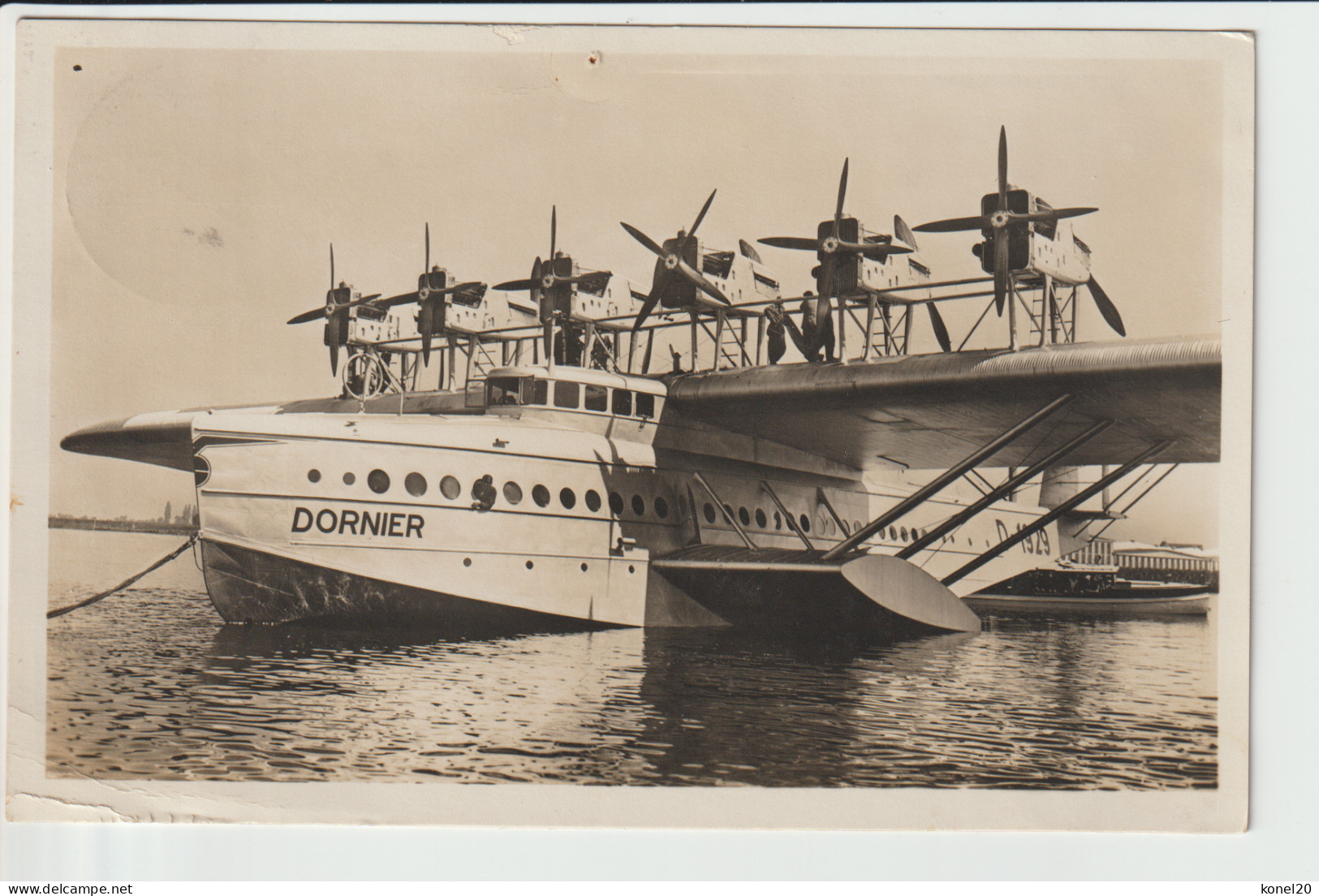 Vintage Rppc Dornier Flyingboot Do X Aircraft Mit 12 Motoren A 500 Ps - 1919-1938: Entre Guerres