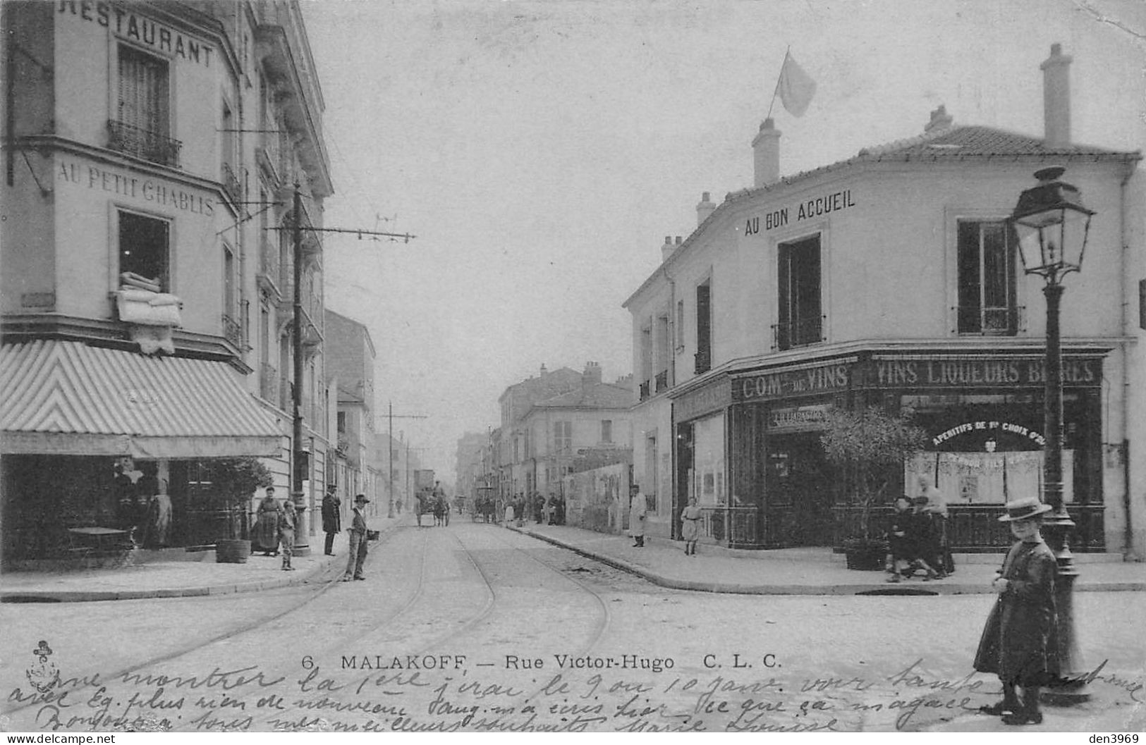 MALAKOFF (Hauts-de-Seine) - Rue Victor Hugo, Voie Ferrée Du Tramway - Voyagé 1907 (2 Scans) Petitjean Couturière Cressia - Malakoff