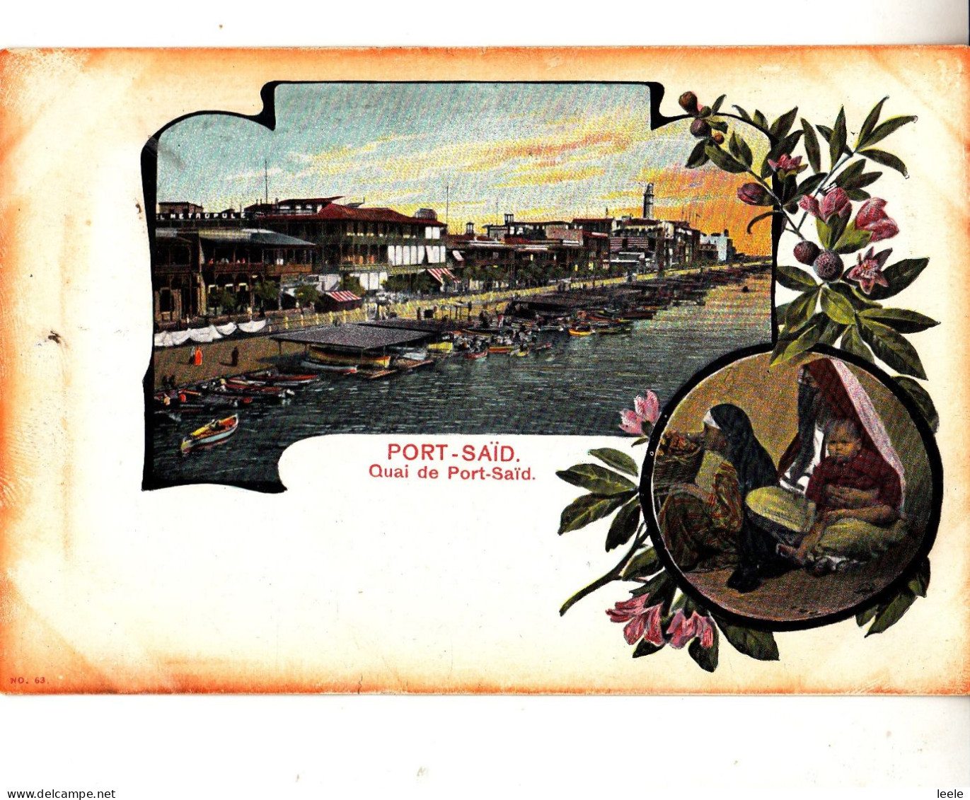 CL95.  Vintage Egyptian Postcard. Port Of Said. Egypt - Puerto Saíd