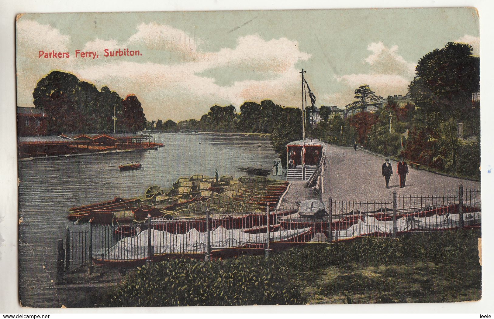 CL09. Vintage Postcard. Parkers Ferry, Surbiton. Surrey - Surrey