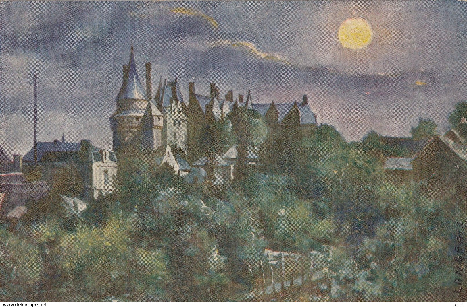 CL12. Vintage Postcard. Sid's Oil Paintings. Chateau De Langeais. France - Gibraltar