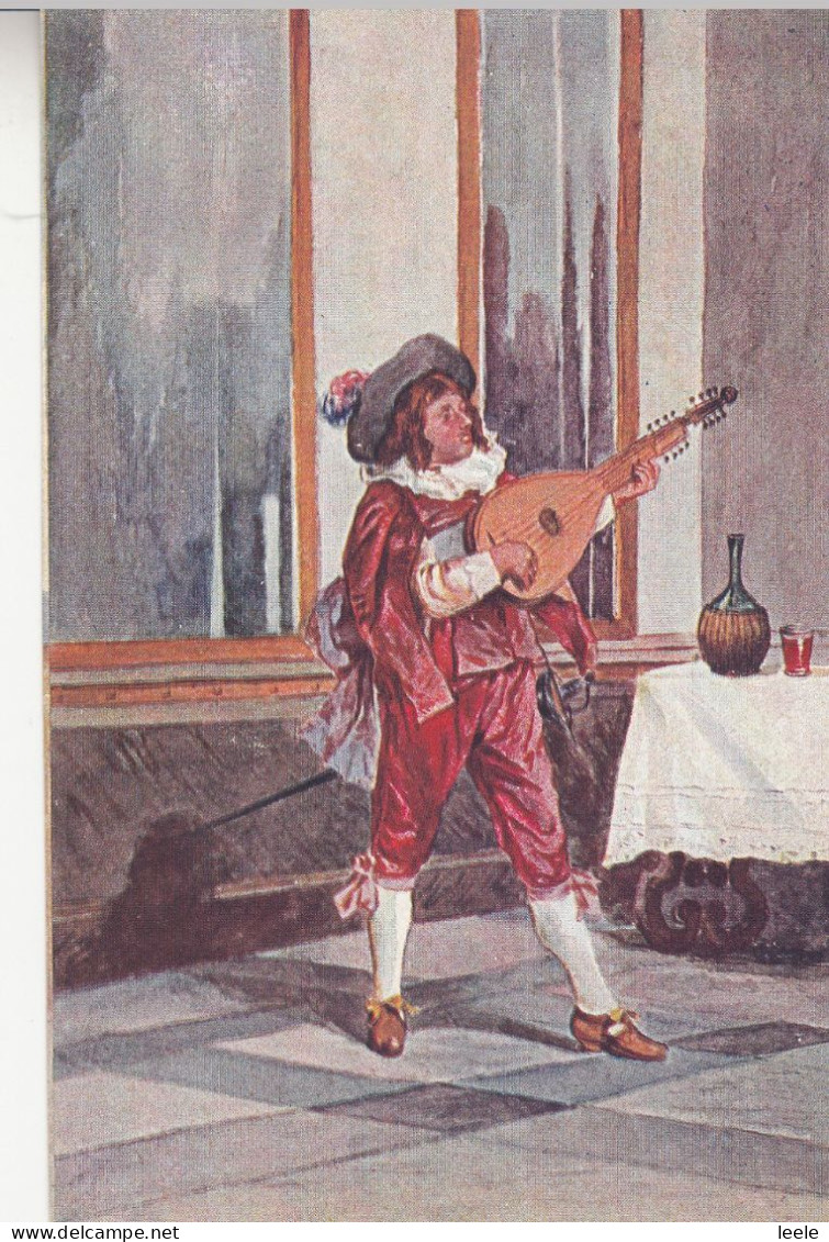 CL02. Vintage Postcard.  Man Playing A Mandolin. - Music And Musicians