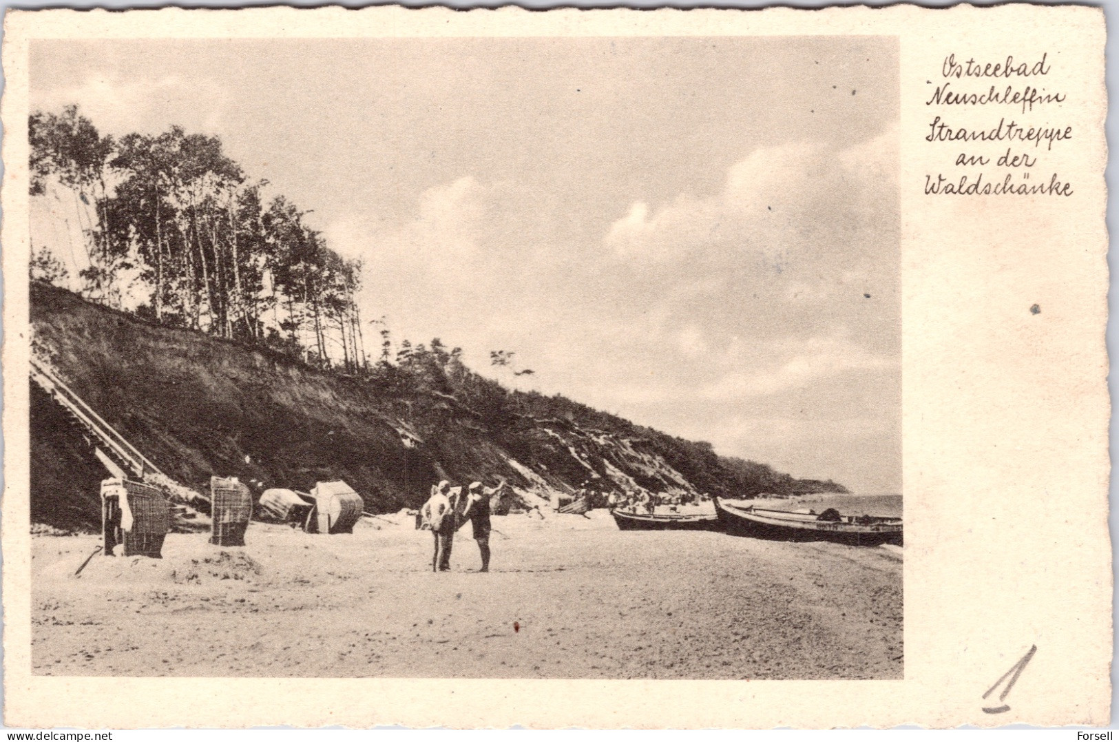 Ostseebad Neustettin, Strandtreppe An Der Waldschenke (Szczecinek , Poland) (Ungebraucht) - Pommern