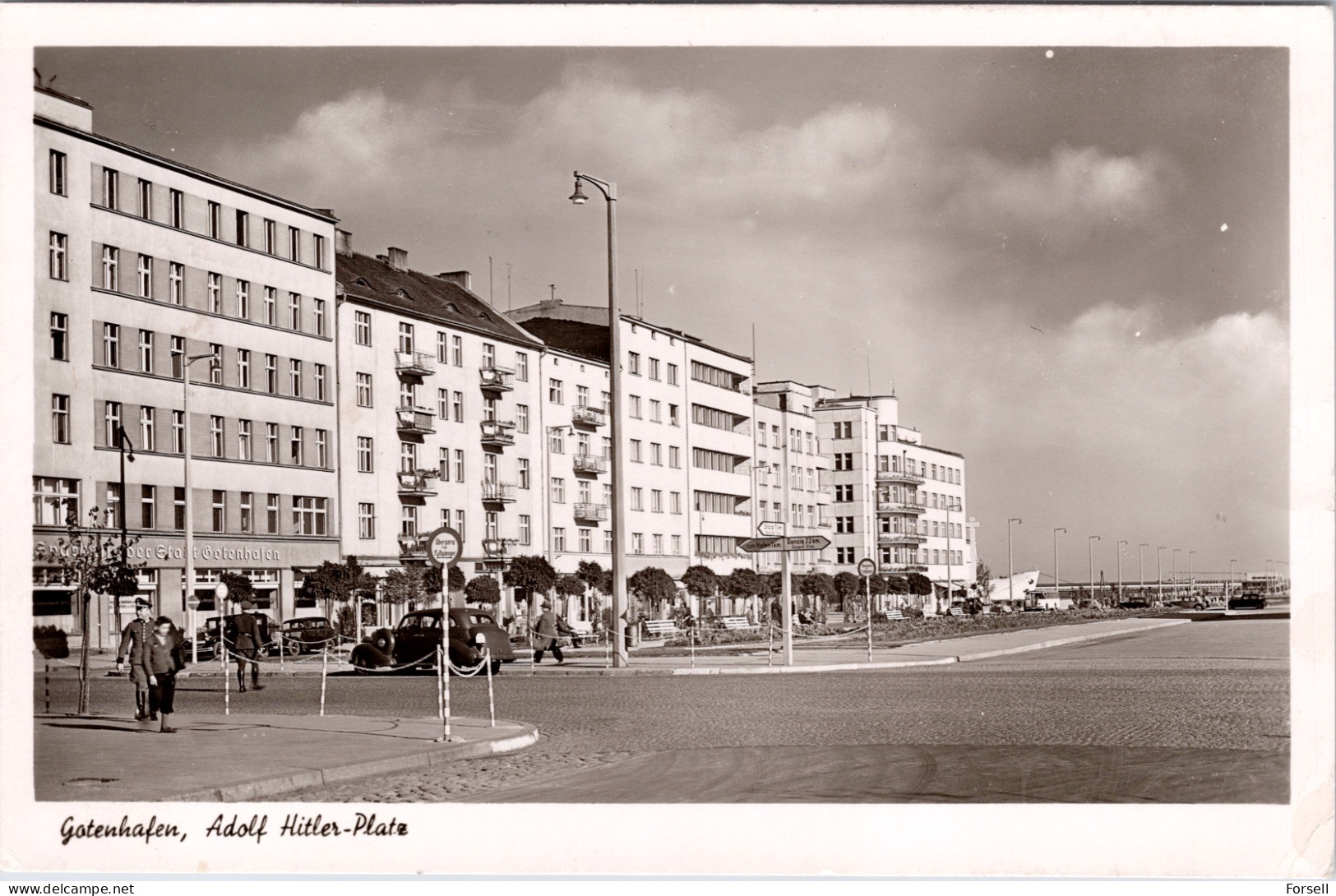 Gotenhafen , Adolf Hitler Platz (Gdynia , Poland) (Stempel: Gotenhafen 1943)) - Pommern