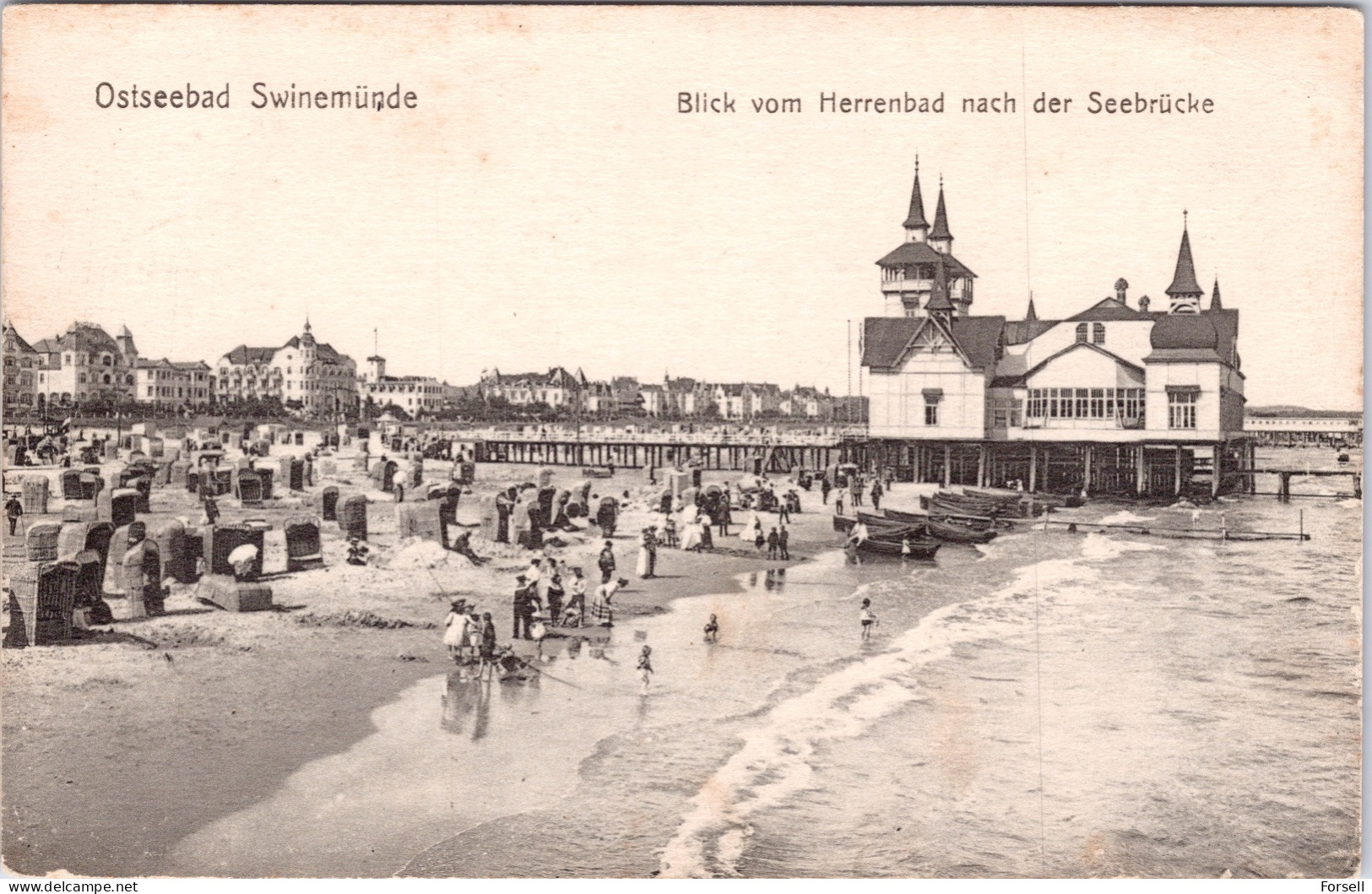 Ostseebad Swinemünde , Blick Vom Herrenbad Nach Der Seebrücke (Świnoujście , Poland) (Ungebraucht) - Pommern