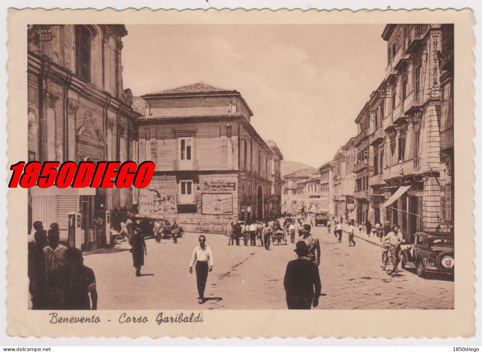 BENEVENTO - CORSO GARIBALDI F/GRANDE VIAGGIATA 1951 BELLA ANIMAZIONE - Benevento