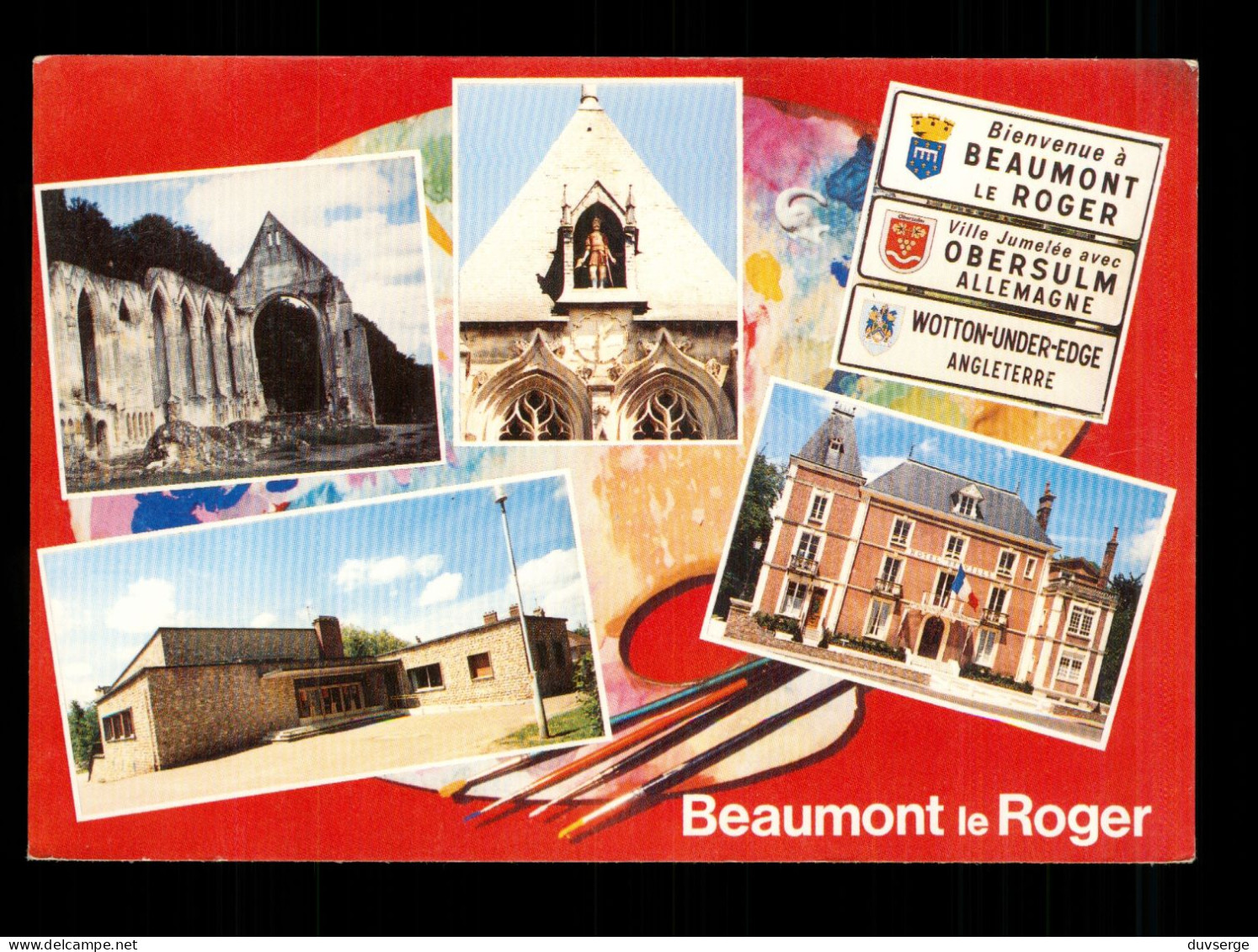 27 Eure Beaumont Le Roger Carte Postale Multivues - Beaumont-le-Roger