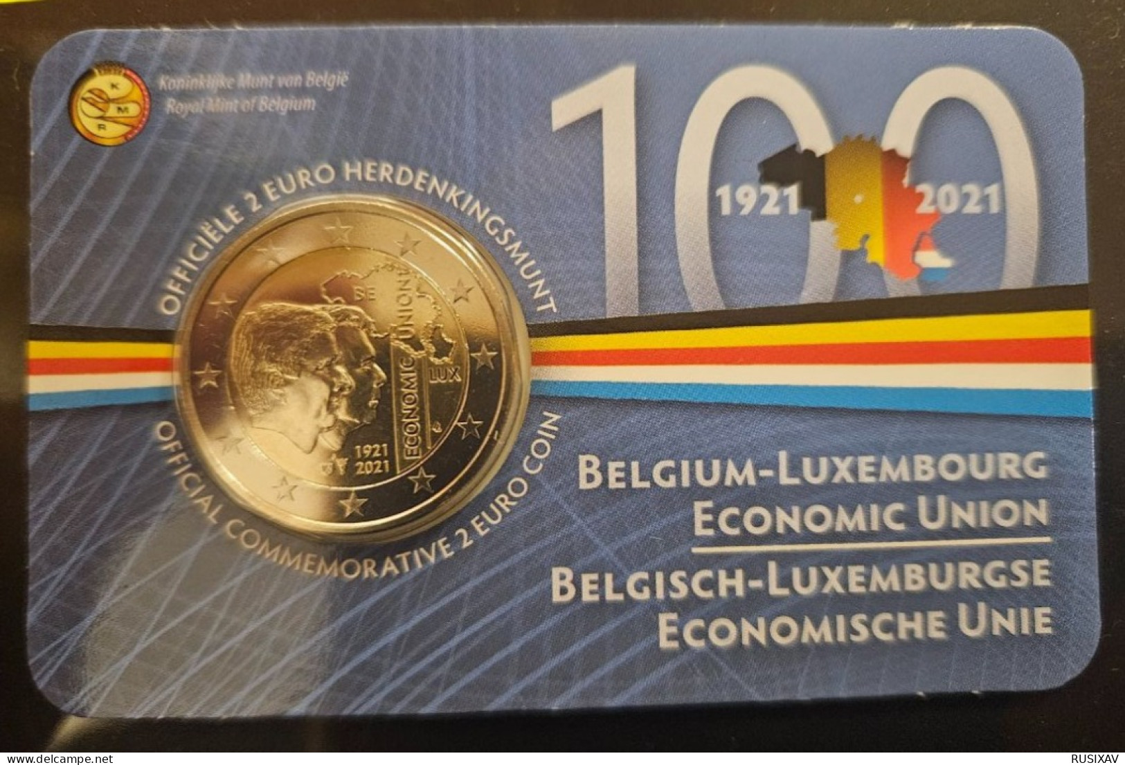 Belgique 2021 Coincard 2 Euros Belgique 2021 Union économique - Version Flamand - Belgique